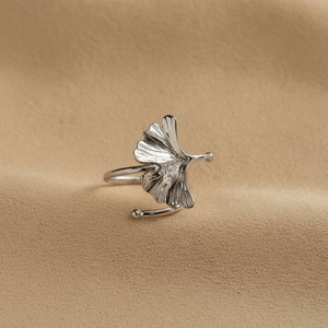 Gingko Leaf Ring in Silver