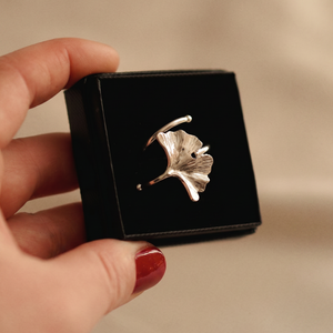 Gingko Leaf Ring in Silver