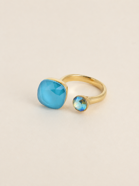 Blue Lagoon 2 Swarovski Stones Ring