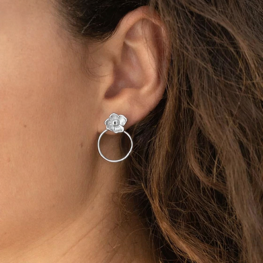 Chloe Flower Earrings in silver