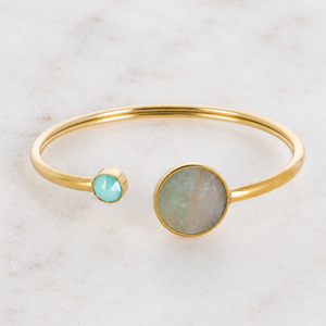 Miranda Adjustable Bangle Amazonite & Swarovski