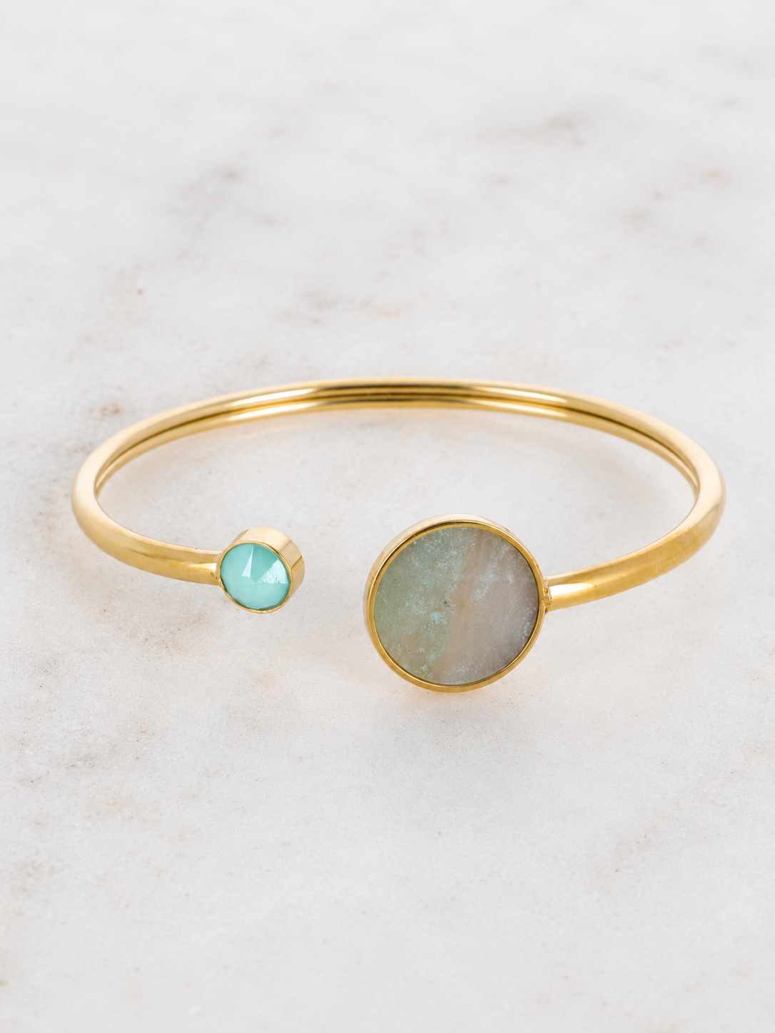Miranda Adjustable Bangle Amazonite & Swarovski