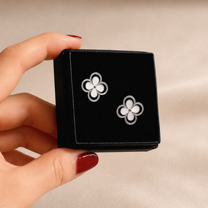Beautiful Pearl Clover Studs in silver