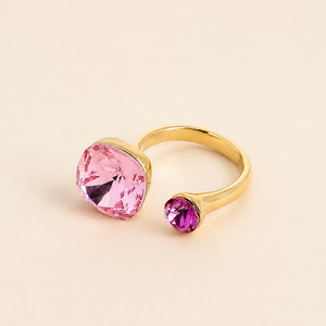 Rose & Purple Swarovski Stone Ring