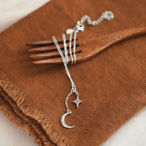Star and Crescent Moon Neckless in Silver