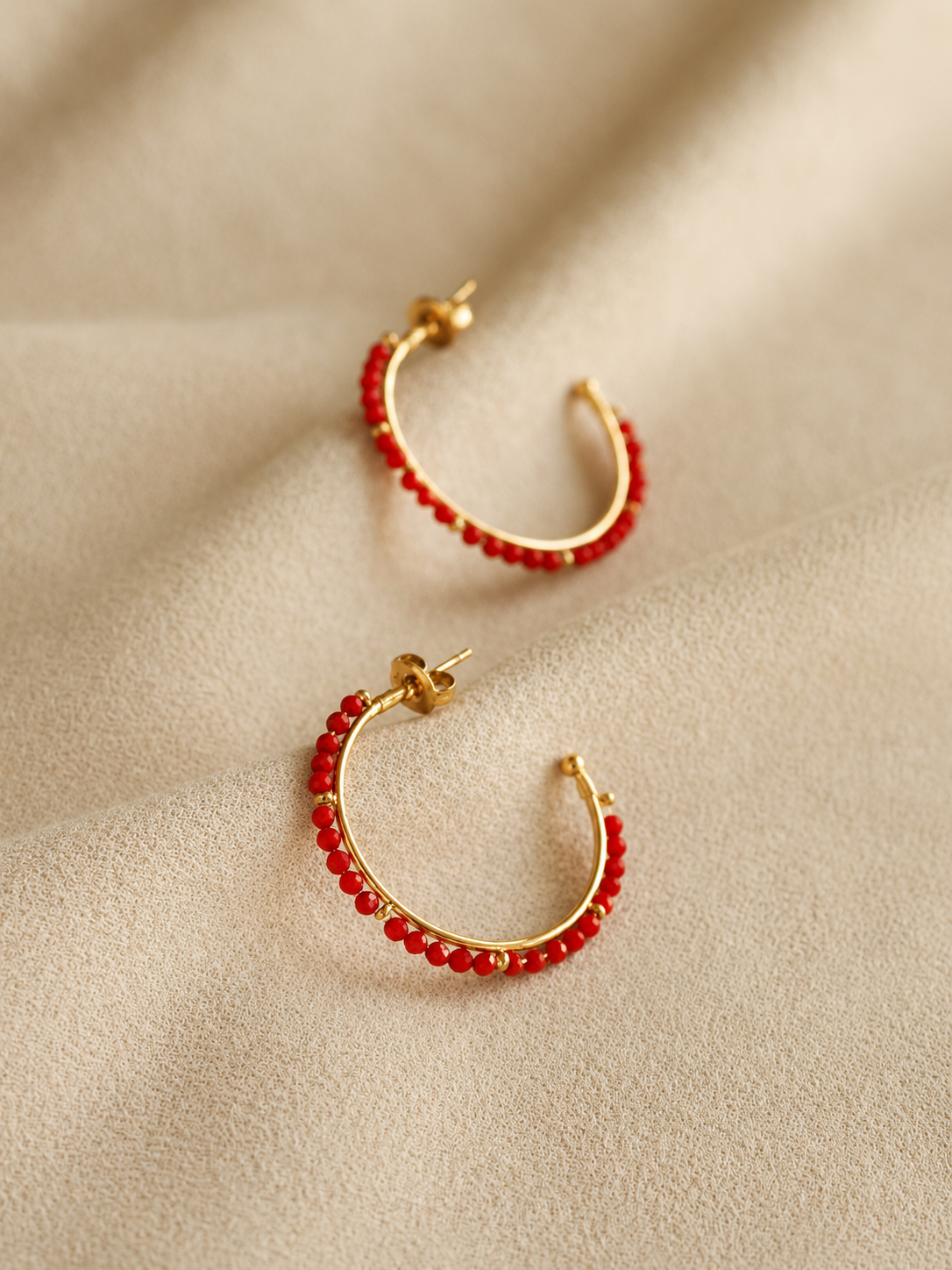 Gemstone Hoops / Red
