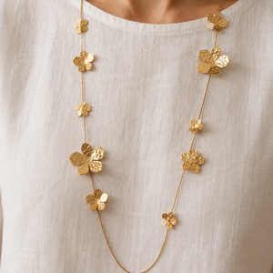 Melania Flower Necklace in Gold
