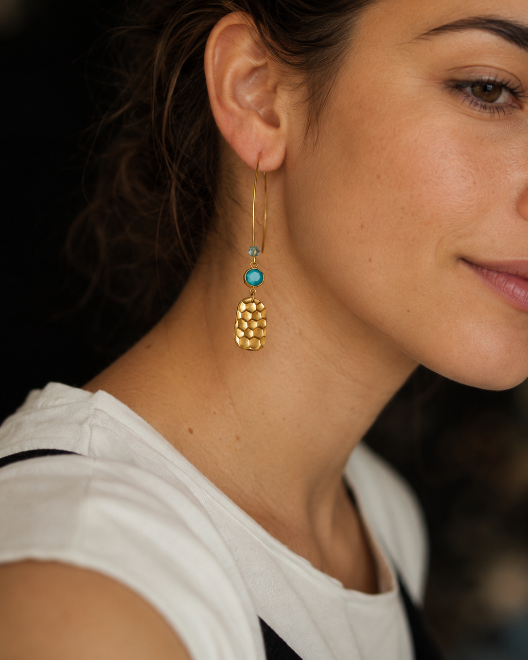 Lazur Swarovski Earrings in Gold