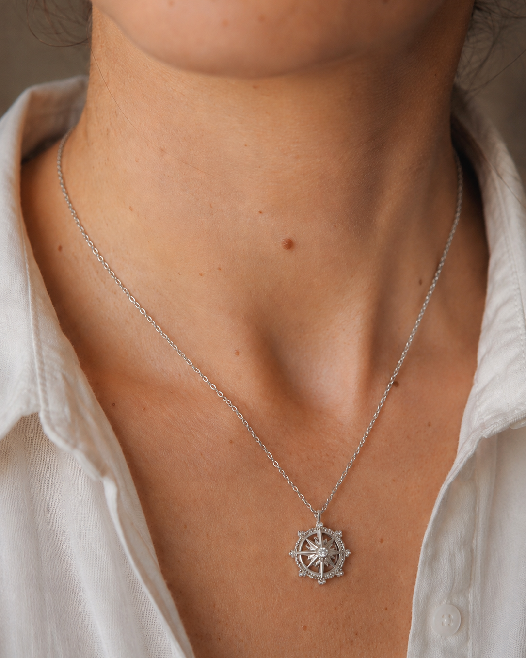Marina Star Necklace in Silver