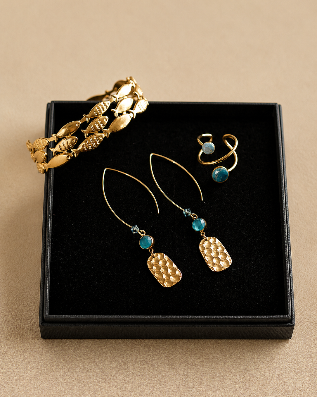 Lazur Swarovski Earrings in Gold