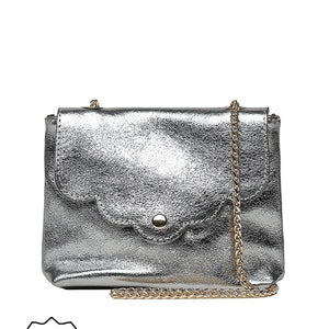 Silver Leather Handbag