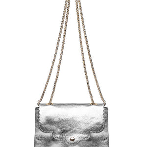 Silver Leather Handbag