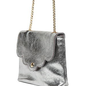 Silver Leather Handbag