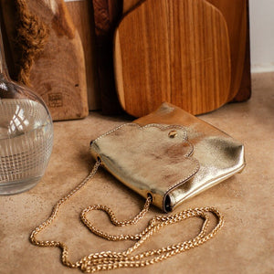Gold Leather Handbag