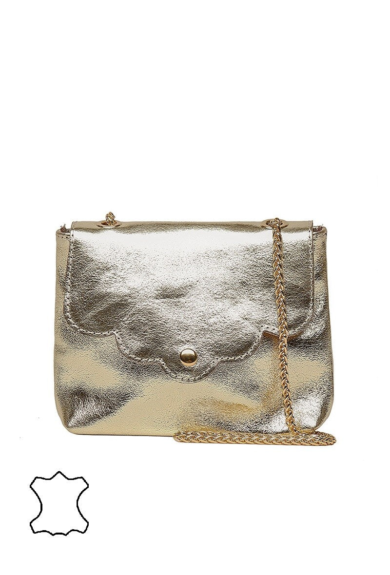 Gold Leather Handbag