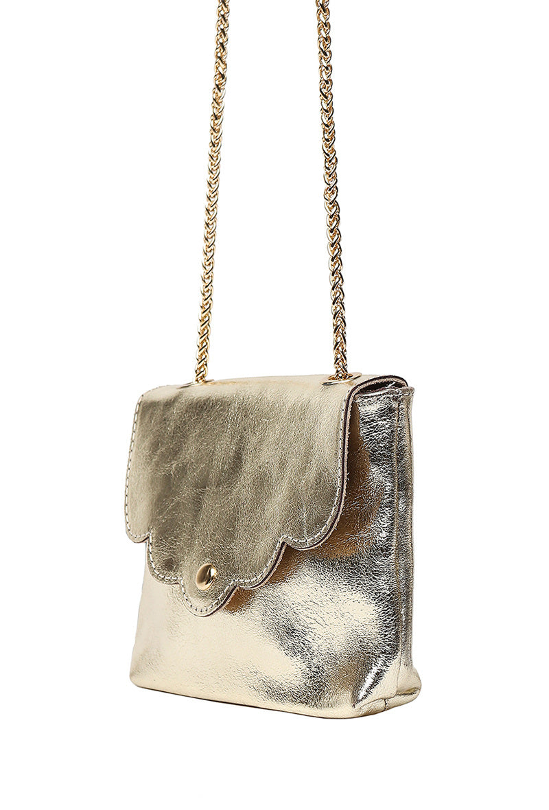 Gold Leather Handbag