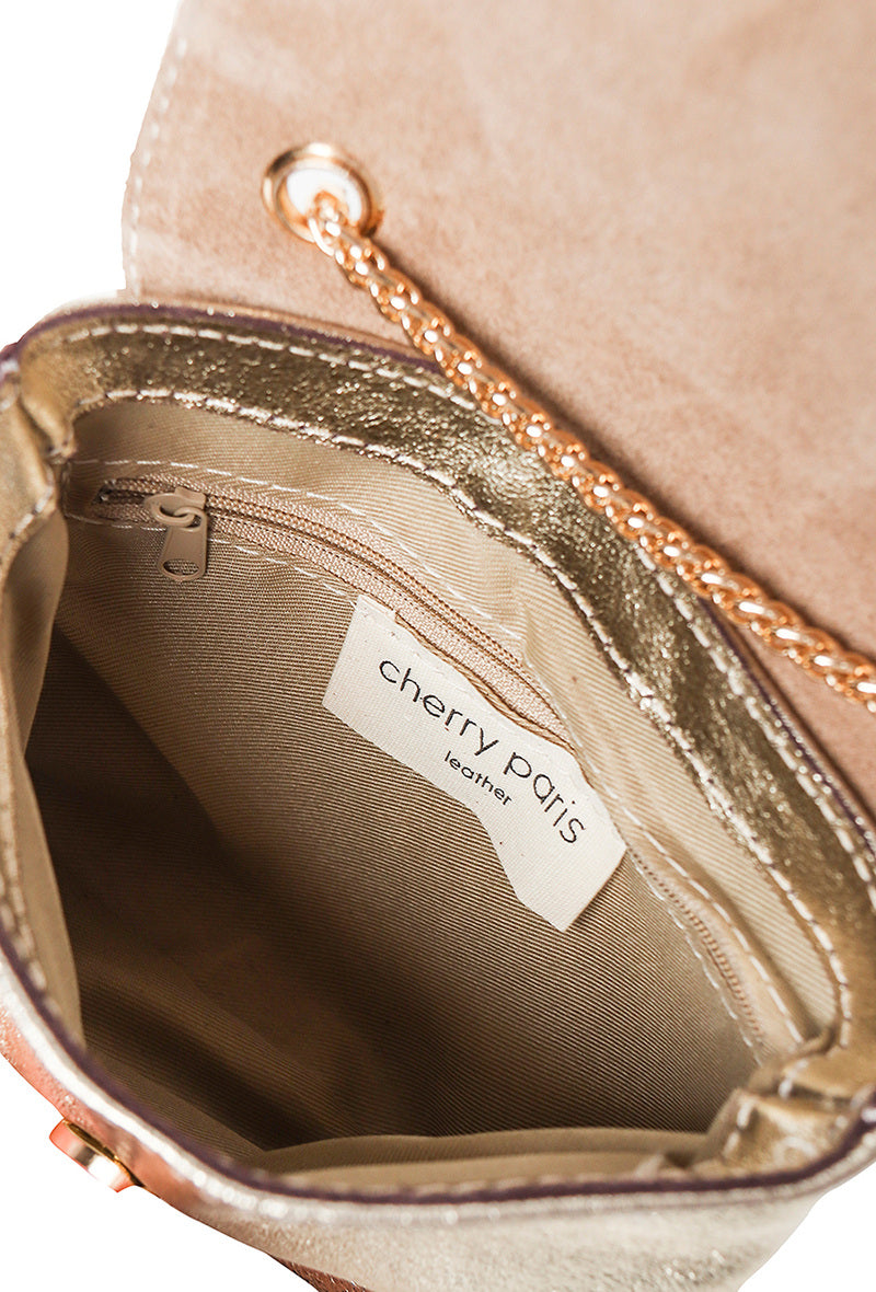 Gold Leather Handbag