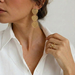 Isana Three Line Ring in Gold