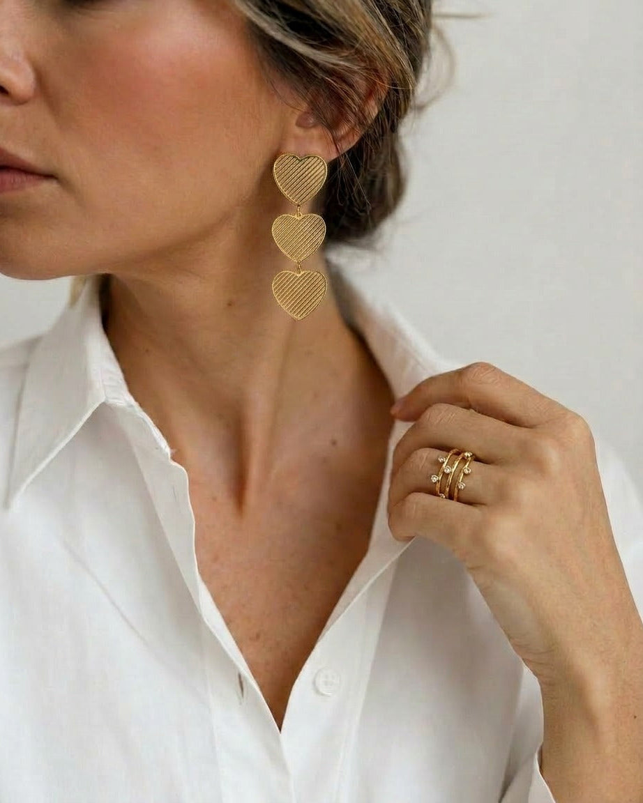 Isana Three Line Ring in Gold