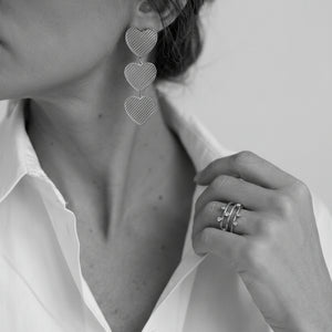 Isana Three Line Ring in Silver