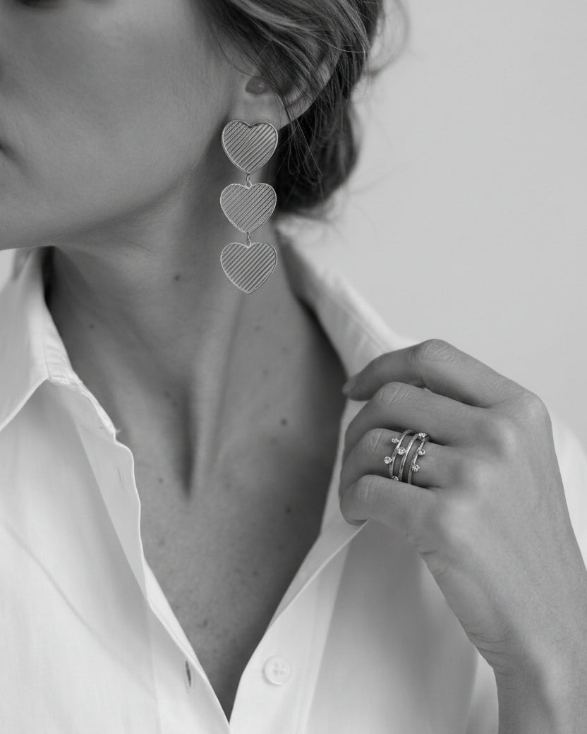 Isana Three Line Ring in Silver