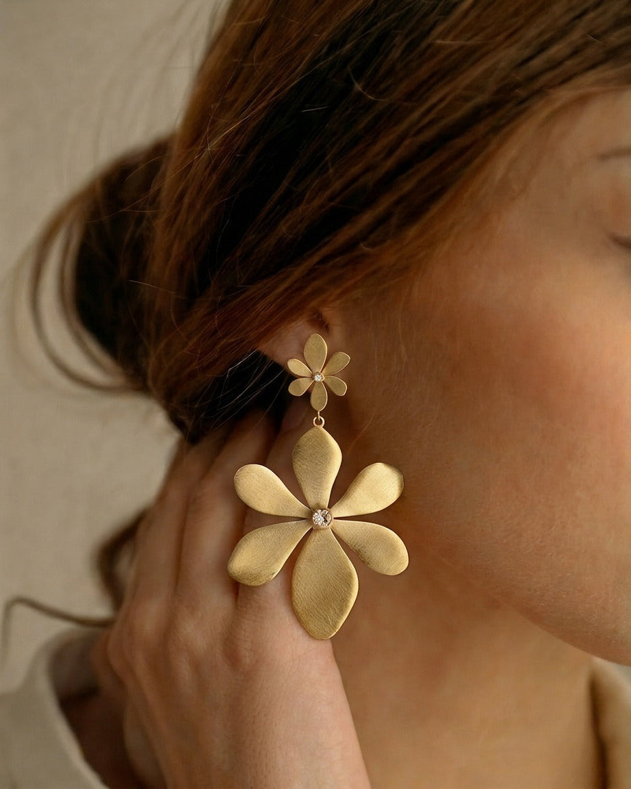Ela Statement Flower Earrings