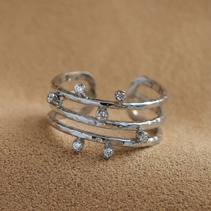 Isana Three Line Ring in Silver