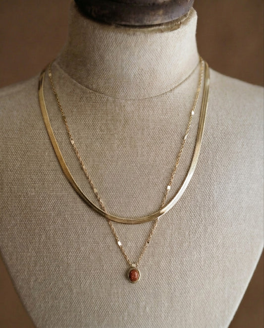 Gemma Gemstone Necklace in Sandstone Blown