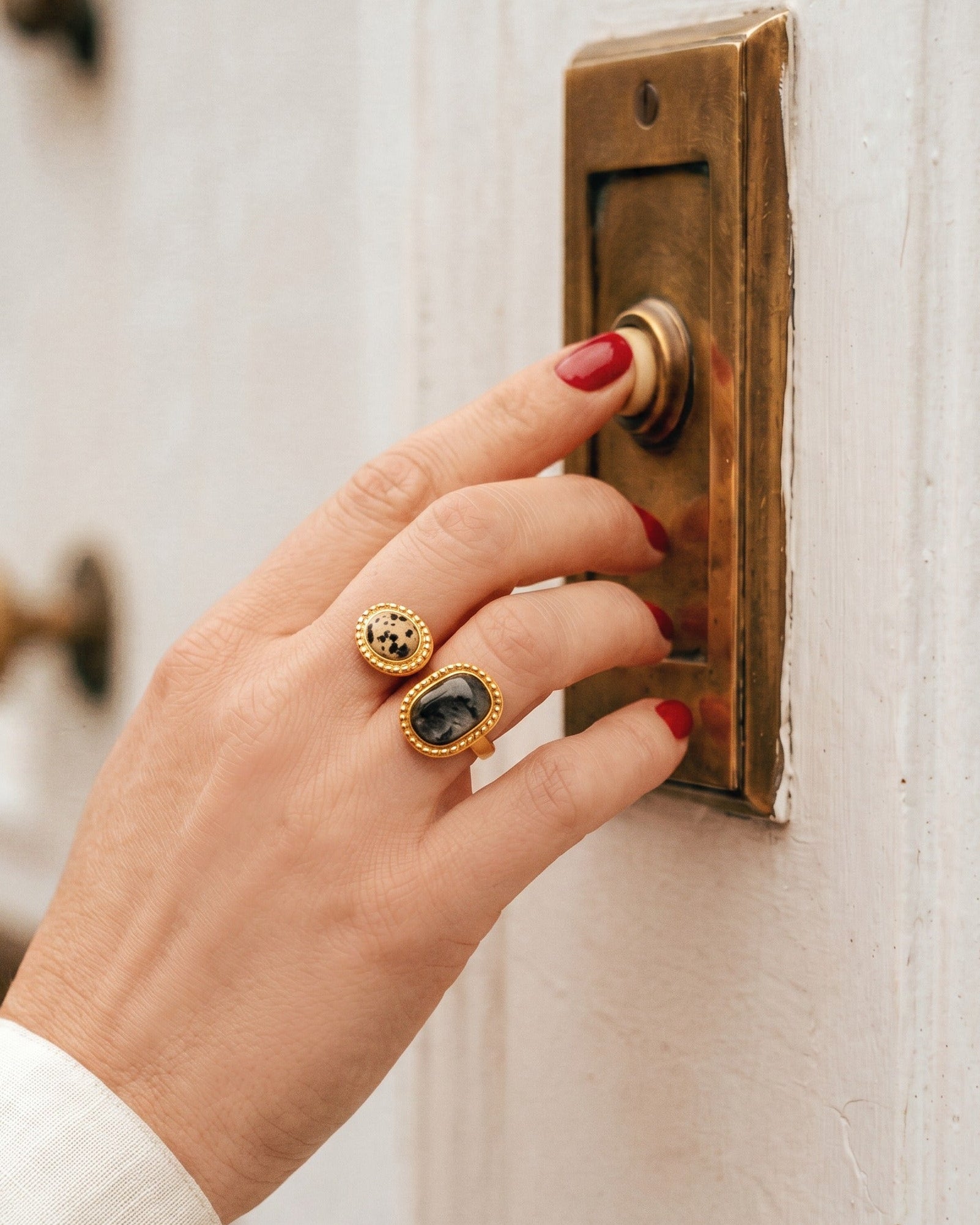 Patricia Gemstone Ring in Grey