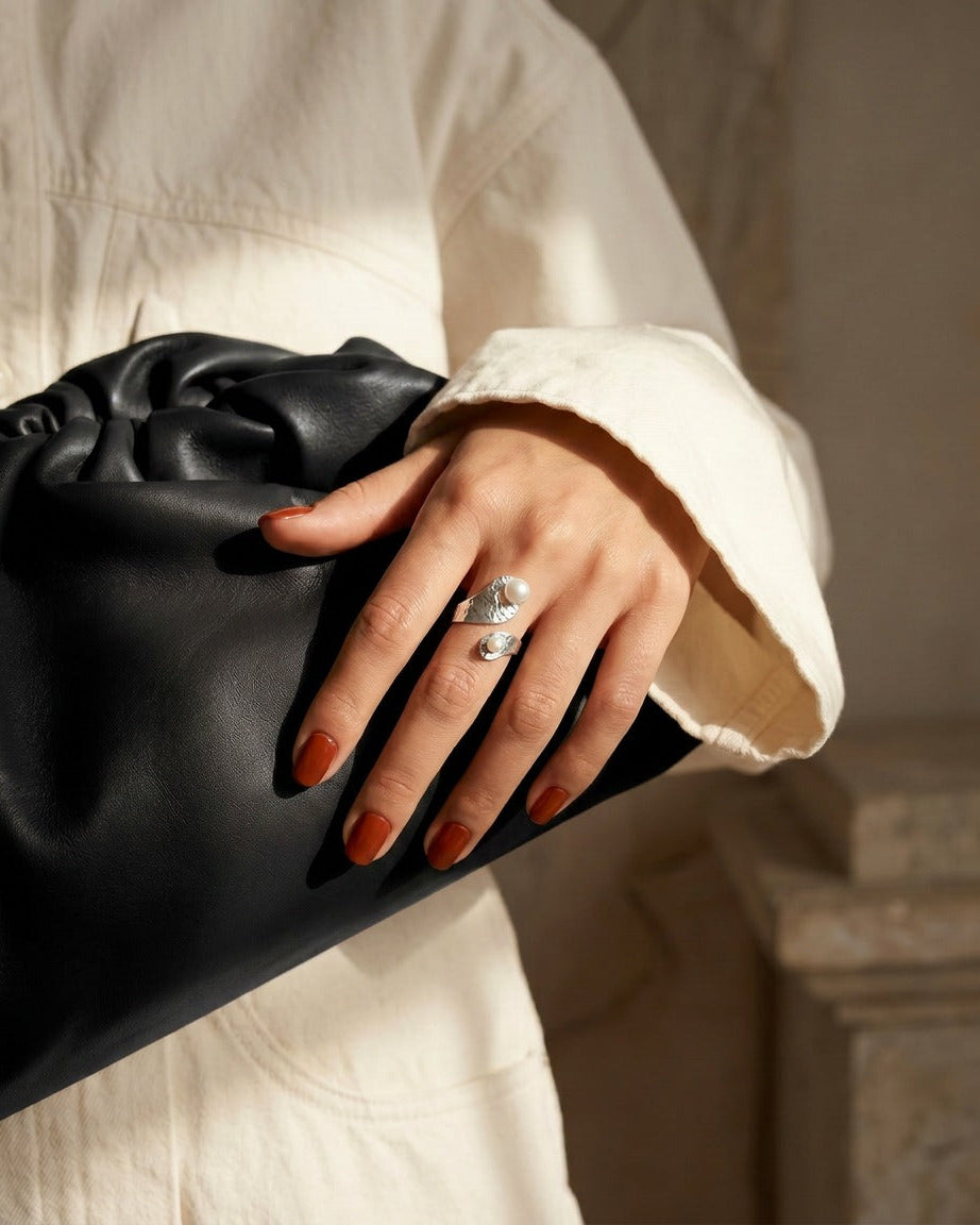 Denise Pearl Ring in Silver