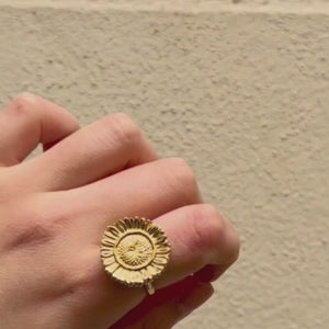 Sunflower Unique Spinner Ring