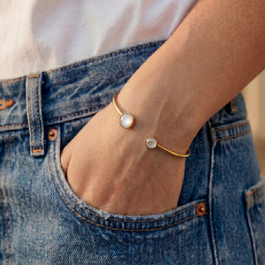 Julie Swarovski Adjustable Bangle in Gold