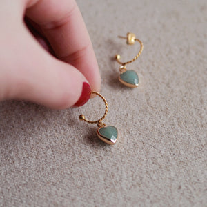 Andrea Atlas Heart Gemstone Earrings