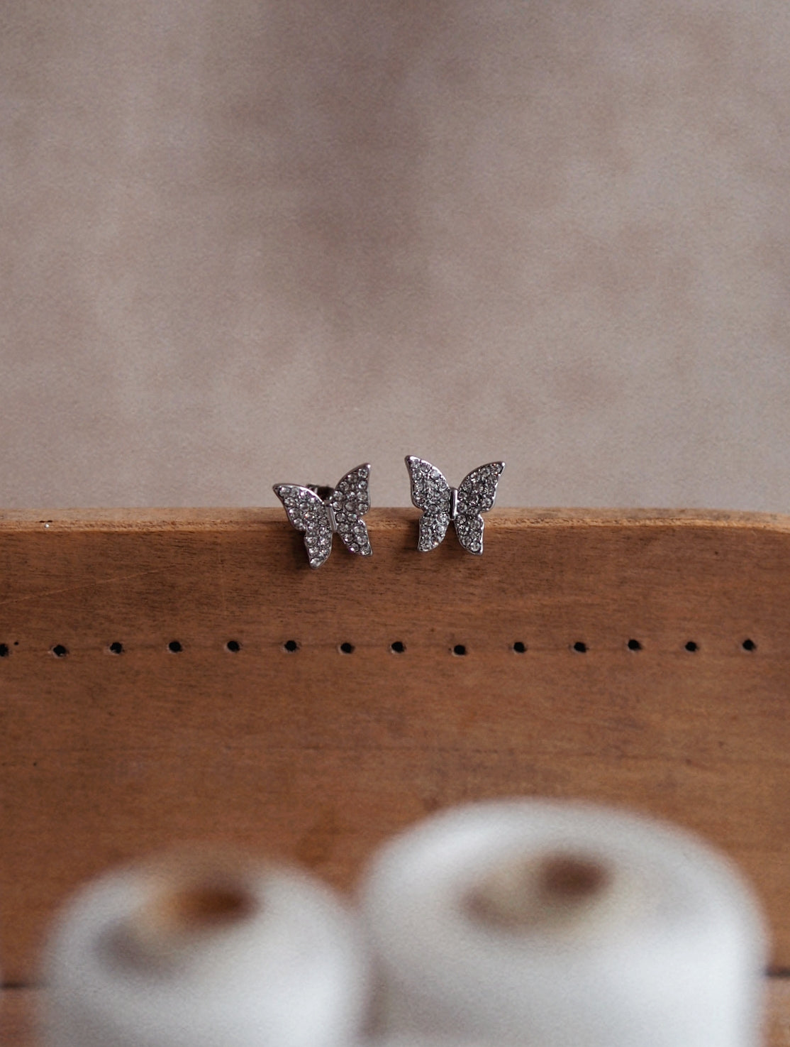 Mathilde Silver Butterfly Earrings 2in1