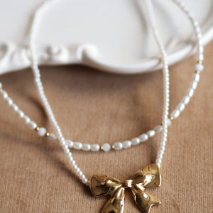 Pearl Bow Necklace