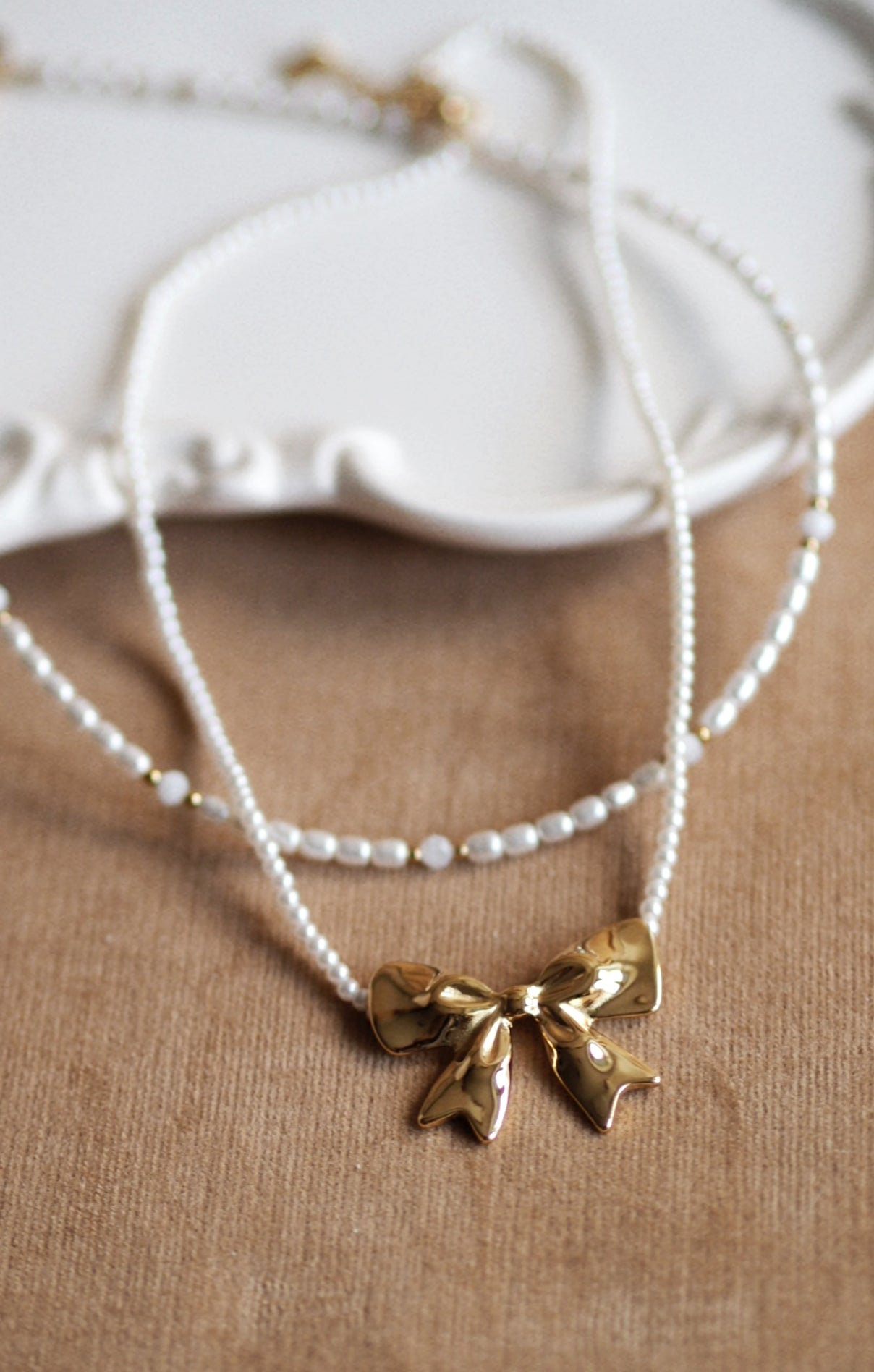 Pearl Bow Necklace