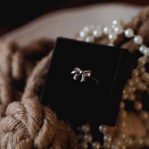 Bow Adjustable Ring in silver colour