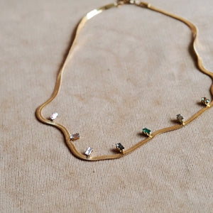 Snake Necklace with Rhinestones