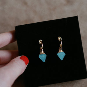 Atlas Blue Gemstone Half Hoops