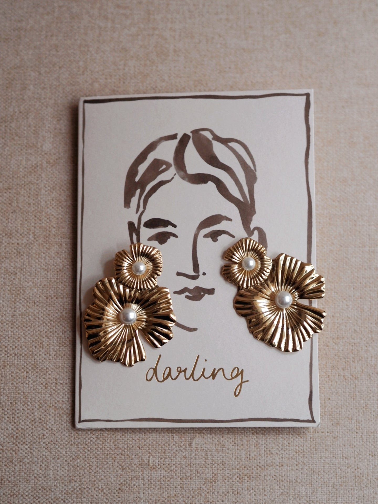 Juliana Pearl Linked Flowers Earrings