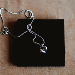 Louise Heart Necklace in Silver
