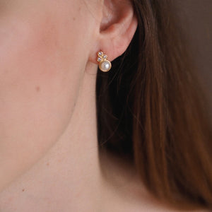 Zoelle Little Rhinestones And Pearl Earrings