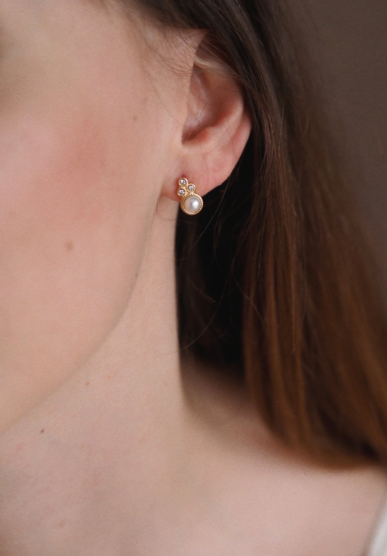 Zoelle Rhinestones And Pearl Earrings