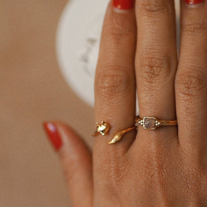 Sterling Silver Fox Ring