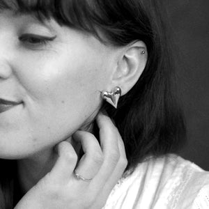 Amélie Heart Earrings In Silver Colour