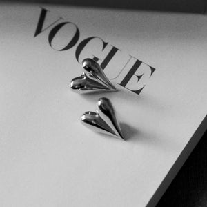 Amélie Heart Earrings In Silver Colour