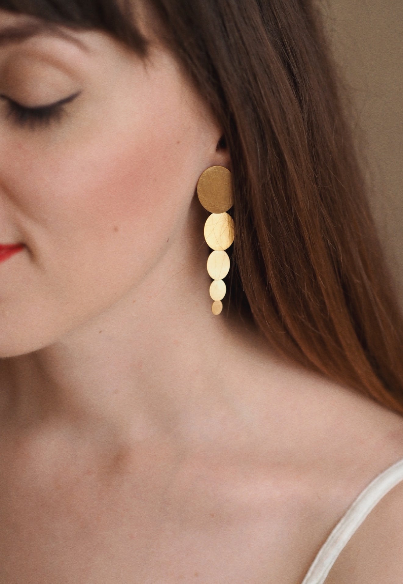 Mirabelle Brushed Oval Earrings