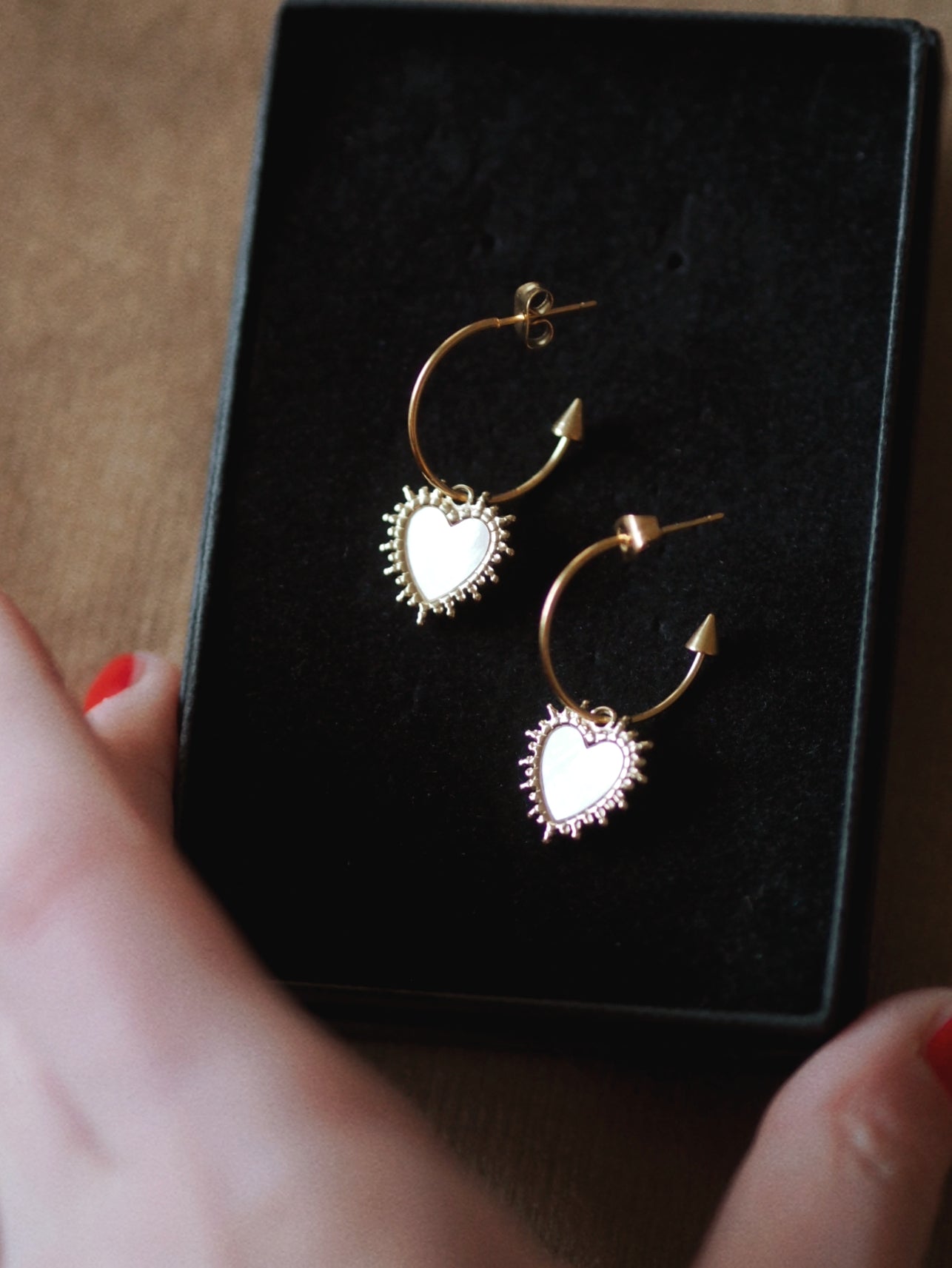 Atlas Mother of Pearl Heart Earrings