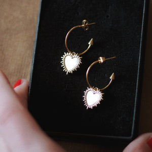 Atlas Mother of Pearl Heart Earrings