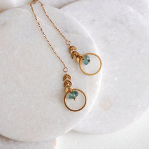 Signature Chain Earrings N°52 With Aquamarine